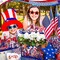 4-Piece 4th of July Decorations – Patriotic Red, White & Blue Gnomes for Home, Classroom, or Office, Memorial Day & Independence Day
